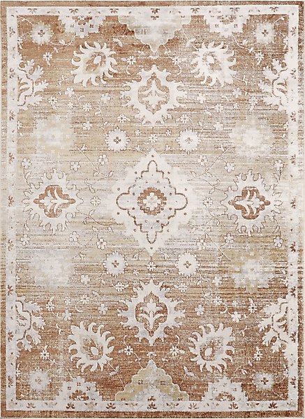 Show full view: Nourison Astra Machine Washable ASW19 Floral Area Rug, Copper, 94 x 120-in slide 1 of 9