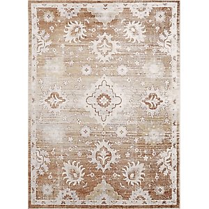 Nourison Astra Machine Washable ASW19 Floral Area Rug, Copper, 94 x 120-in