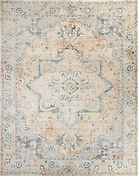 Nourison Astra Machine Washable ASW12 Area Rug, Beige Blue, 94 x 120-in