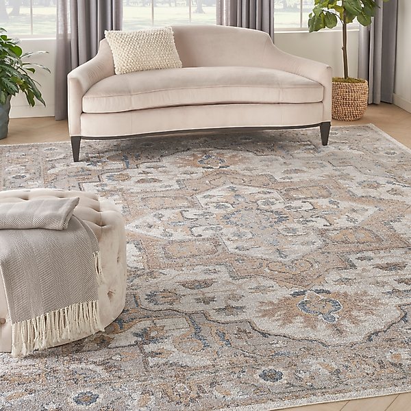 Show full view: Nourison Astra Machine Washable ASW12 Area Rug, Silver Grey, 94 x 120-in slide 7 of 9