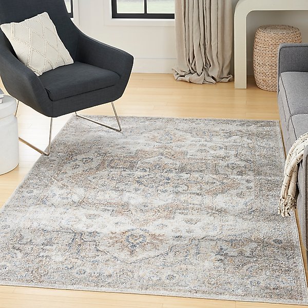Show full view: Nourison Astra Machine Washable ASW12 Area Rug, Silver Grey, 63 x 84-in slide 7 of 9