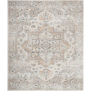 Nourison Astra Machine Washable ASW12 Area Rug, Silver Grey, 94 x 120-in