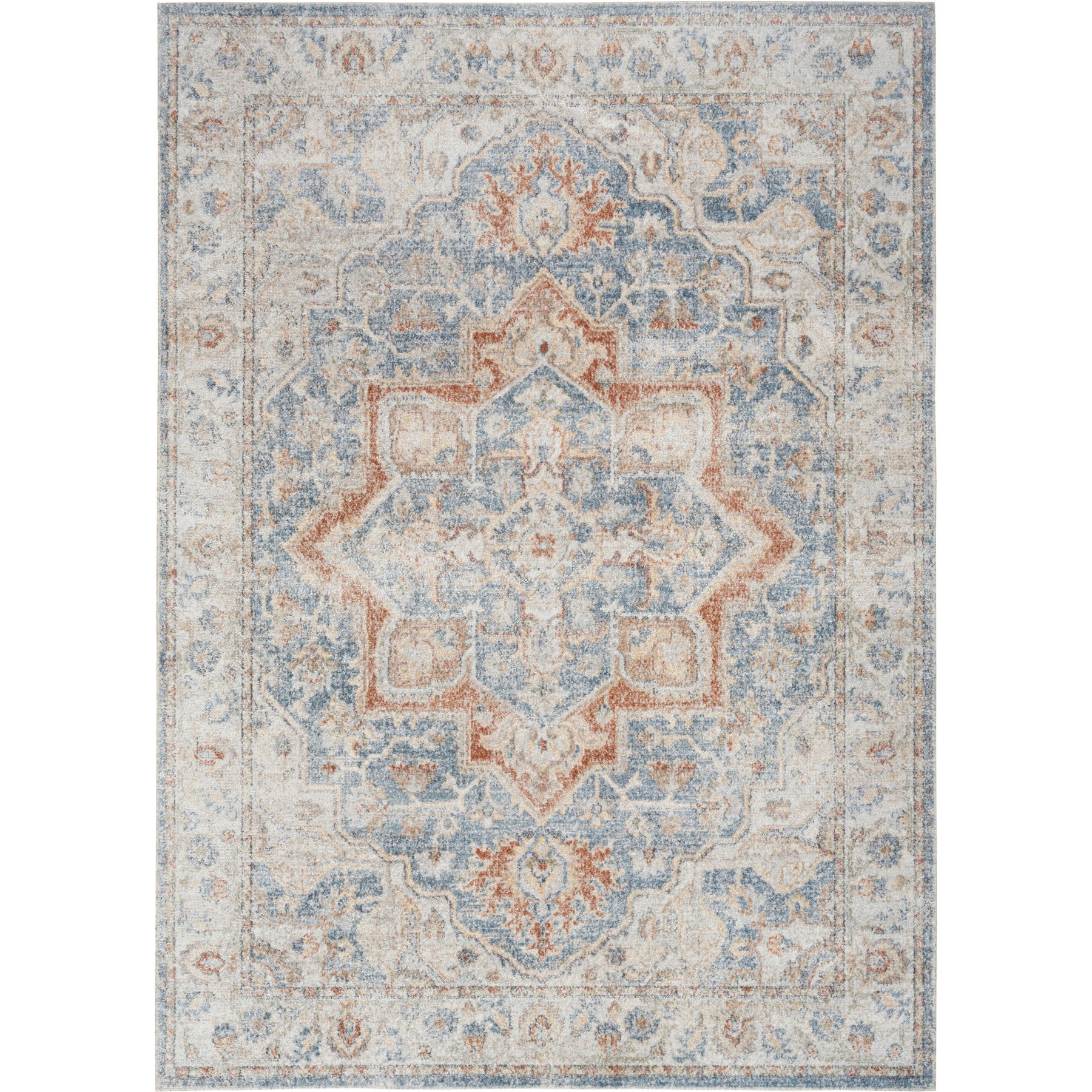 Nourison Astra Machine Washable ASW12 Area Rug, Denim Multicolor, 63 x 84-in