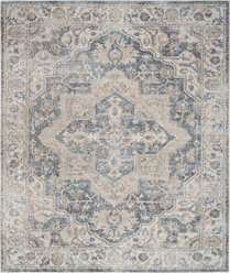Nourison Astra Machine Washable ASW12 Area Rug, Grey Blue, 94 x 120-in