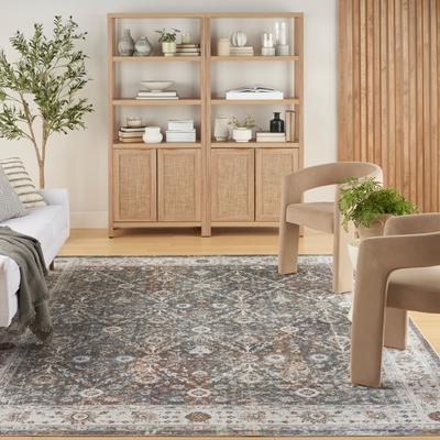 Show full view: Nourison Astra Machine Washable ASW16 Floral Area Rug, Ivory Multicolor, 94 x 120-in slide 9 of 9