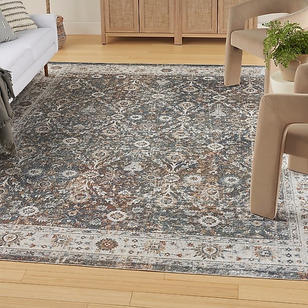 Show full view: Nourison Astra Machine Washable ASW16 Floral Area Rug, Ivory Multicolor, 94 x 120-in slide 7 of 9