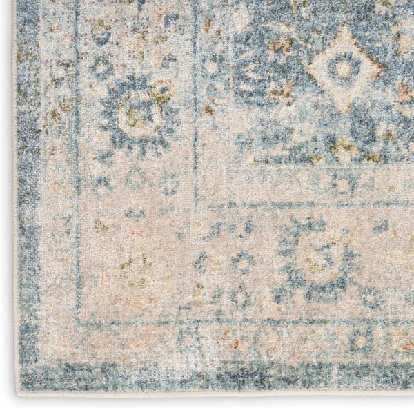Show full view: Nourison Astra Machine Washable ASW16 Floral Area Rug, Teal Beige, 94 x 120-in slide 6 of 9