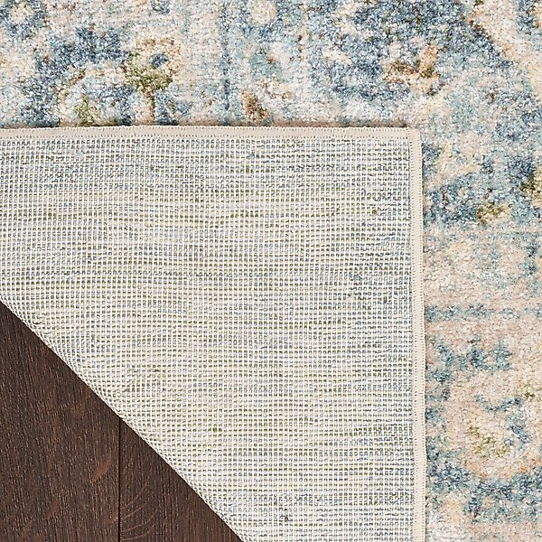 Show full view: Nourison Astra Machine Washable ASW16 Floral Area Rug, Teal Beige, 94 x 120-in slide 5 of 9