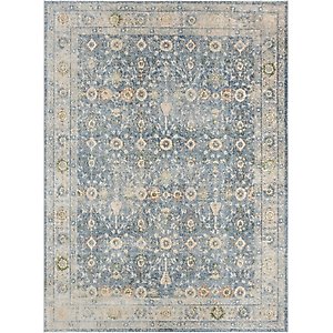 Nourison Astra Machine Washable ASW16 Floral Area Rug, Teal Beige, 63 x 84-in