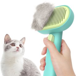 aumuca Self Cleaning Slicker Brush, Aqua Blue