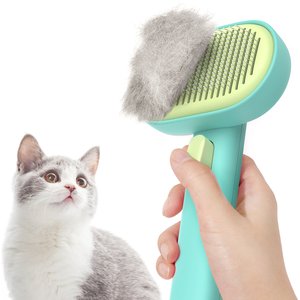aumuca Self Cleaning Slicker Brush, Aqua Blue