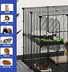 Yitahome 2-Tier Indoor DIY Metal Cat Playpen, Black slide 2 of 5