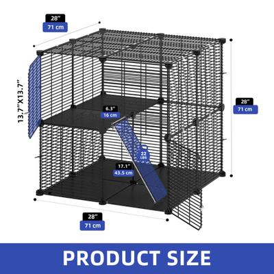 Show full view: Yitahome 2-Tier Indoor DIY Metal Cat Playpen, Black slide 2 of 5