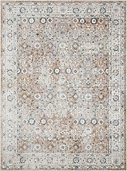 Nourison Astra Machine Washable ASW16 Floral Area Rug, Silver Taupe, 63 x 84-in