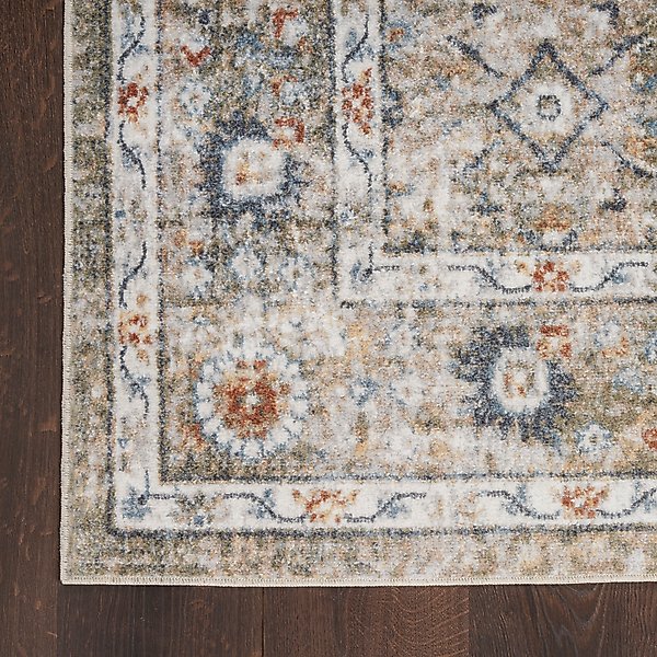 Show full view: Nourison Astra Machine Washable ASW16 Floral Area Rug, Gold Grey, 63 x 84-in slide 2 of 9