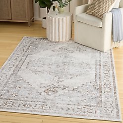 Nourison Astra Machine Washable ASW11 Area Rug, Grey, 63 x 84-in slide 2 of 9