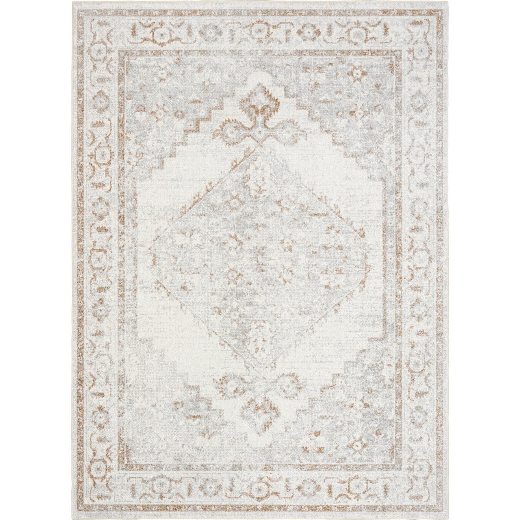 Nourison Astra Machine Washable ASW11 Area Rug, Grey, 63 x 84-in
