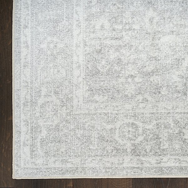 Show full view: Nourison Astra Machine Washable ASW11 Area Rug, Light Grey, 94 x 120-in slide 2 of 9