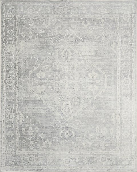 Show full view: Nourison Astra Machine Washable ASW11 Area Rug, Light Grey, 94 x 120-in slide 1 of 9