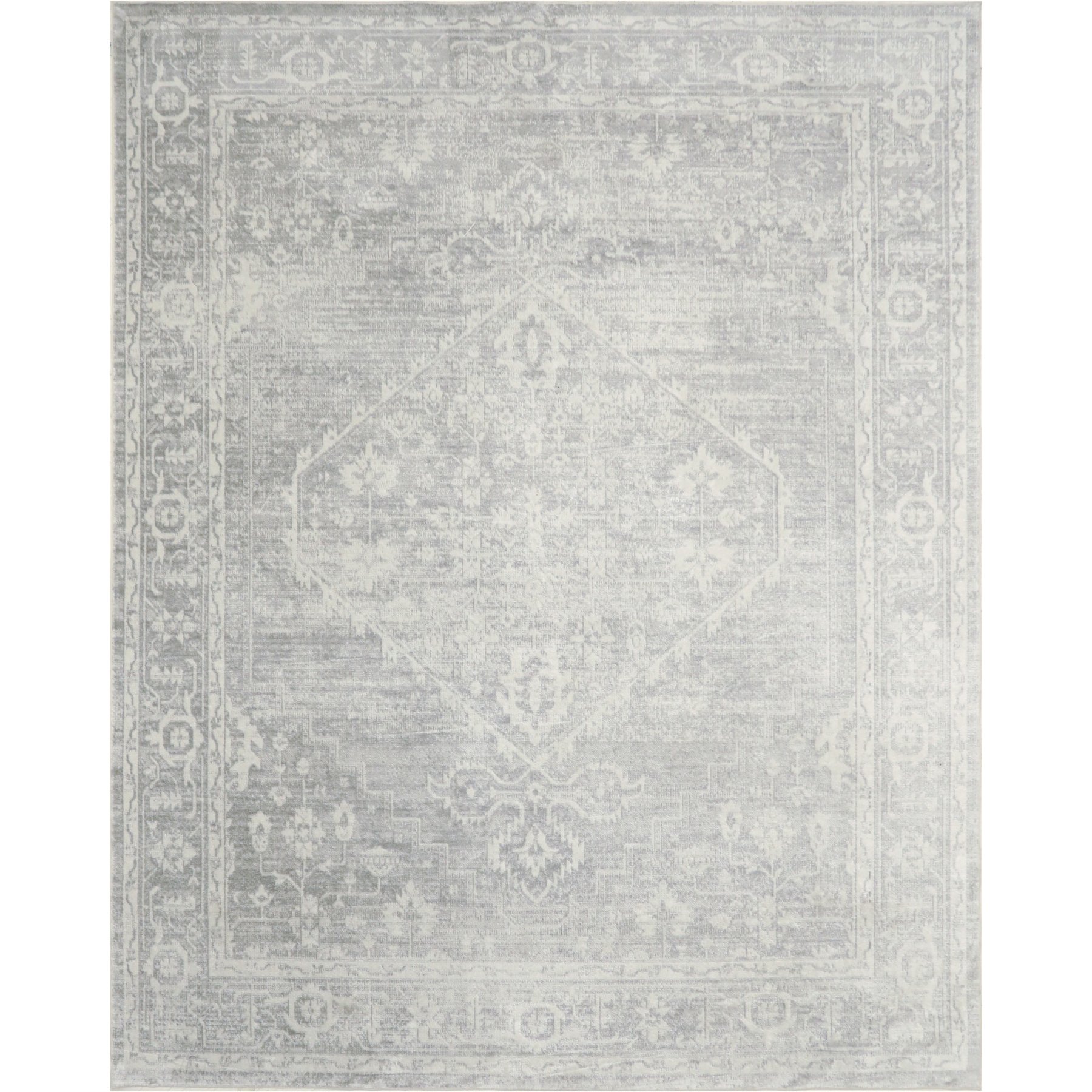 Nourison Astra Machine Washable ASW11 Area Rug, Light Grey, 94 x 120-in