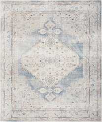 Nourison Astra Machine Washable ASW11 Area Rug, Light Blue, 94 x 120-in