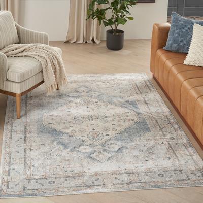 Show full view: Nourison Astra Machine Washable ASW11 Area Rug, Light Blue, 63 x 84-in slide 8 of 10