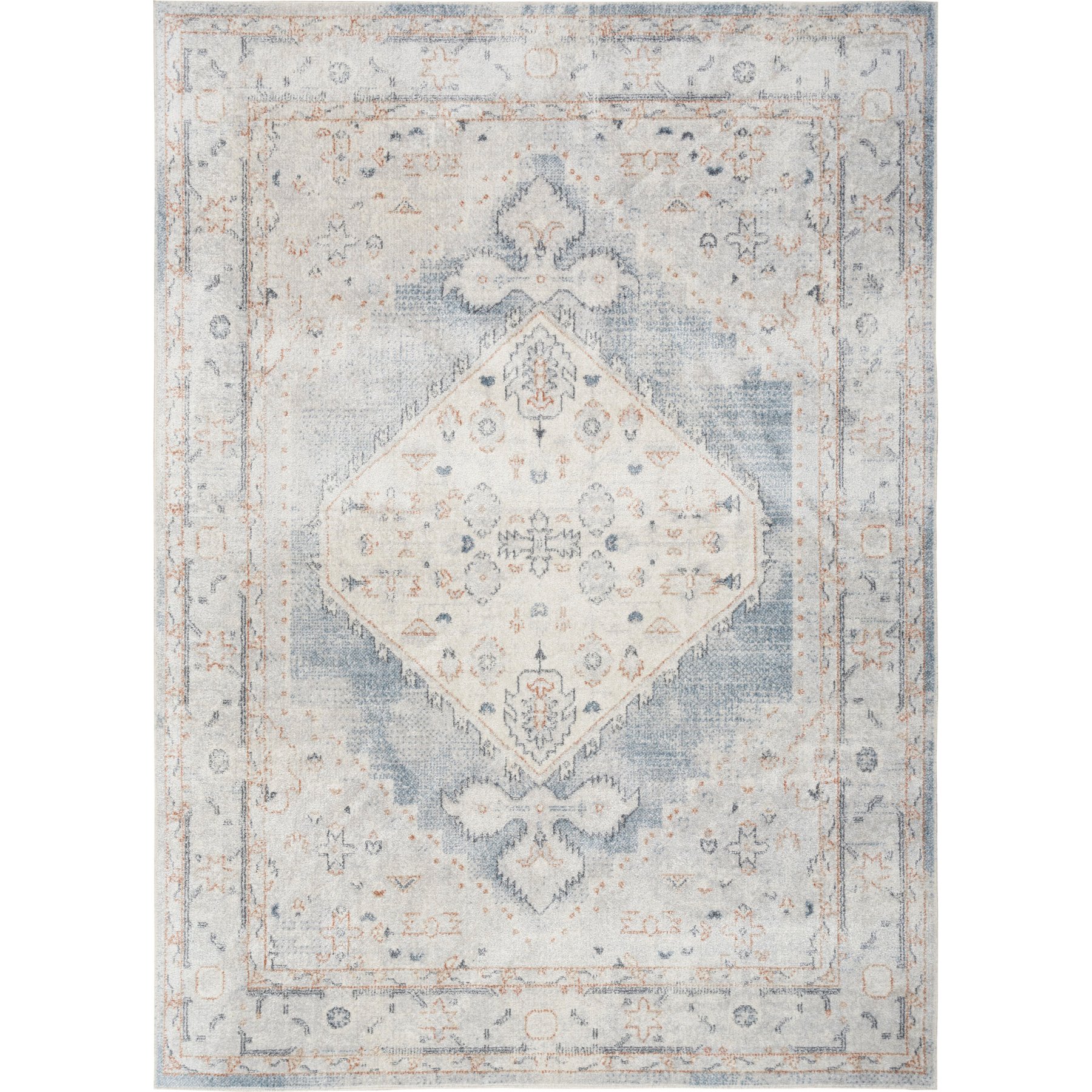 Nourison Astra Machine Washable ASW11 Area Rug, Light Blue, 63 x 84-in