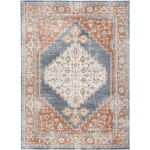 Nourison Astra Machine Washable ASW11 Area Rug, Denim Multicolor, 94 x 120-in