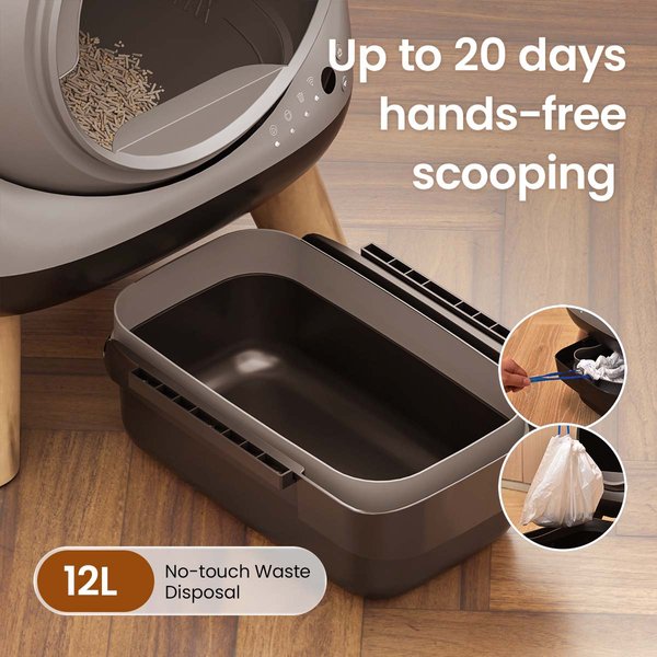 Show full view: els pet Orbitie Automatic Self-Cleaning Cat Litter Box, Gray slide 4 of 10