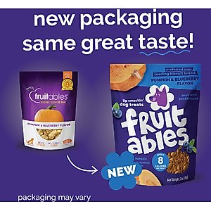 Fruitables Pumpkin & Blueberry Flavor Dog Treats, 7-oz bag