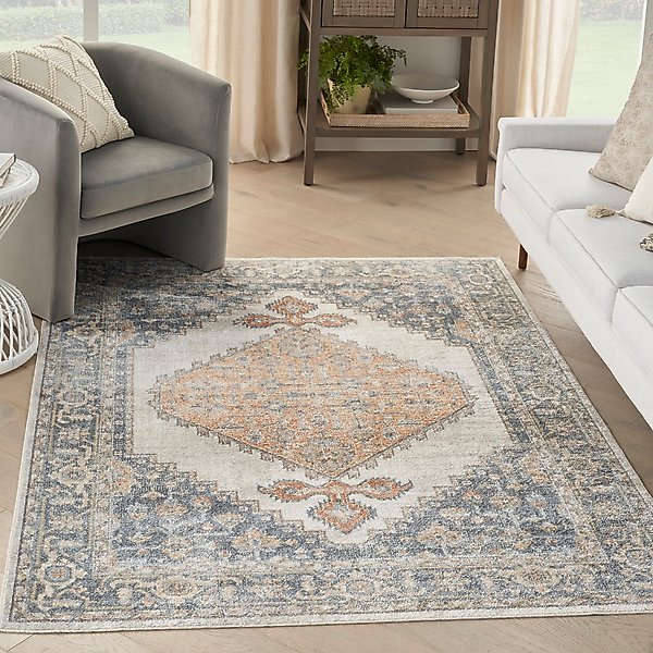 Show full view: Nourison Astra Machine Washable ASW11 Area Rug, Grey Gold, 63 x 84-in slide 7 of 9