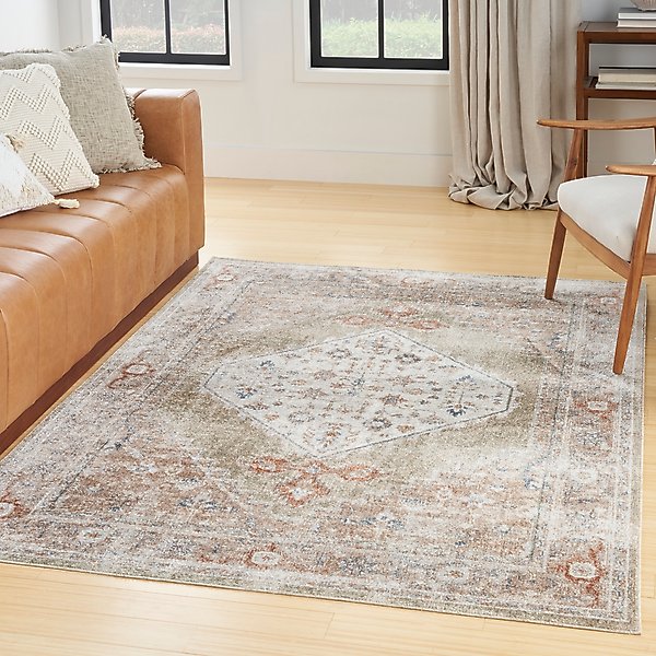 Show full view: Nourison Astra Machine Washable ASW11 Area Rug, Sage Multi, 63 x 84-in slide 7 of 9