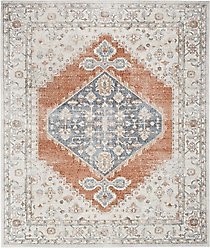 Nourison Astra Machine Washable ASW11 Area Rug, Grey Multicolor, 94 x 120-in