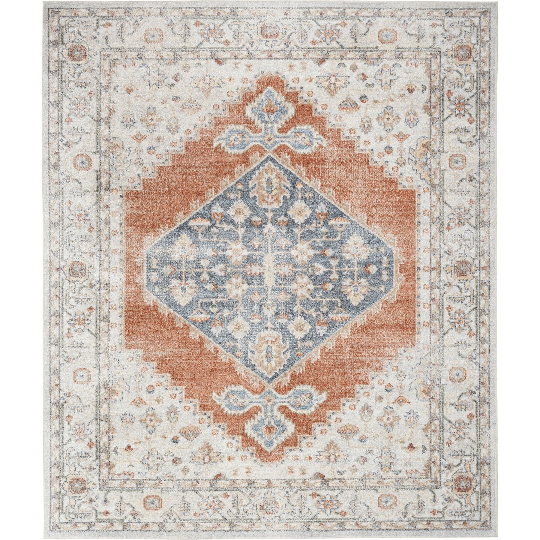 Nourison Astra Machine Washable ASW11 Area Rug, Grey Multicolor, 94 x 120-in