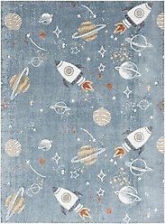 Nourison Astra Machine Washable ASW18 Graphic Area Rug, Blue Multicolor, 63 x 84-in