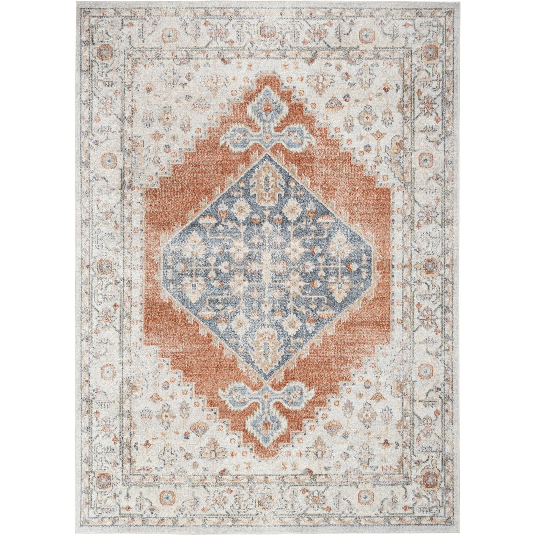 Nourison Astra Machine Washable ASW11 Area Rug, Grey Multicolor, 63 x 84-in