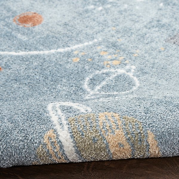 Show full view: Nourison Astra Machine Washable ASW18 Graphic Area Rug, Blue Multicolor, 63 x 84-in slide 3 of 9