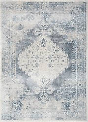 Nourison Astra Machine Washable ASW11 Area Rug, Blue Ivory, 63 x 84-in