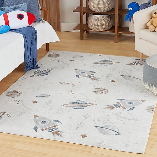 Show full view: Nourison Astra Machine Washable ASW18 Graphic Area Rug, Ivory Multicolor, 63 x 84-in slide 7 of 9