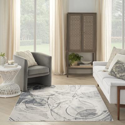 Show full view: Nourison Astra Machine Washable ASW14 Abstract Area Rug, Silver Blue, 63 x 84-in slide 9 of 10