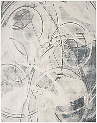 Nourison Astra Machine Washable ASW14 Abstract Area Rug, Silver Blue, 94 x 120-in