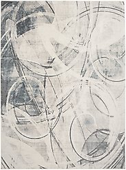 Nourison Astra Machine Washable ASW14 Abstract Area Rug, Silver Blue, 63 x 84-in