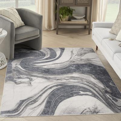 Show full view: Nourison Astra Machine Washable ASW15 Abstract Area Rug, Ivory Grey, 63 x 84-in slide 7 of 9