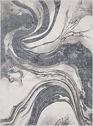 Nourison Astra Machine Washable ASW15 Abstract Area Rug, Ivory Grey, 63 x 84-in