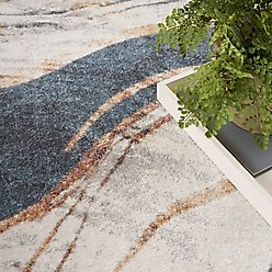 Nourison Astra Machine Washable ASW15 Abstract Area Rug, Ivory Blue, 63 x 84-in slide 2 of 9