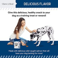 Chew + Heal Limited Ingredient Wild Alaskan Salmon Multivitamin Soft Jerky Dog Treats, 5-oz bag slide 2 of 9