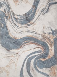 Nourison Astra Machine Washable ASW15 Abstract Area Rug, Ivory Blue, 63 x 84-in