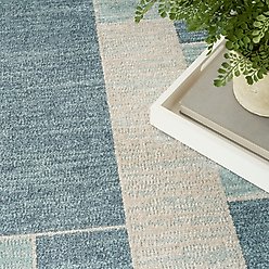 Nourison Astra Machine Washable ASW09 Geometric Area Rug, Blue Ivory, 63 x 84-in slide 2 of 9