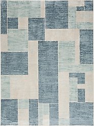 Nourison Astra Machine Washable ASW09 Geometric Area Rug, Blue Ivory, 63 x 84-in slide 1 of 9