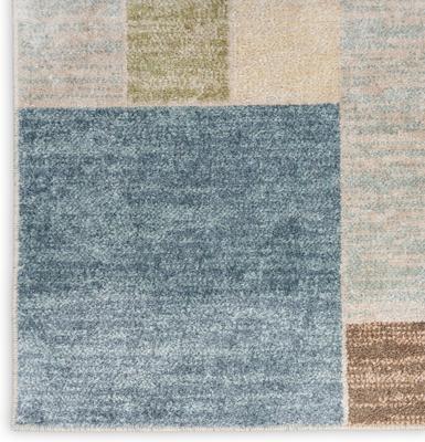 Show full view: Nourison Astra Machine Washable ASW09 Geometric Area Rug, Blue Green Multi, 63 x 84-in slide 6 of 9